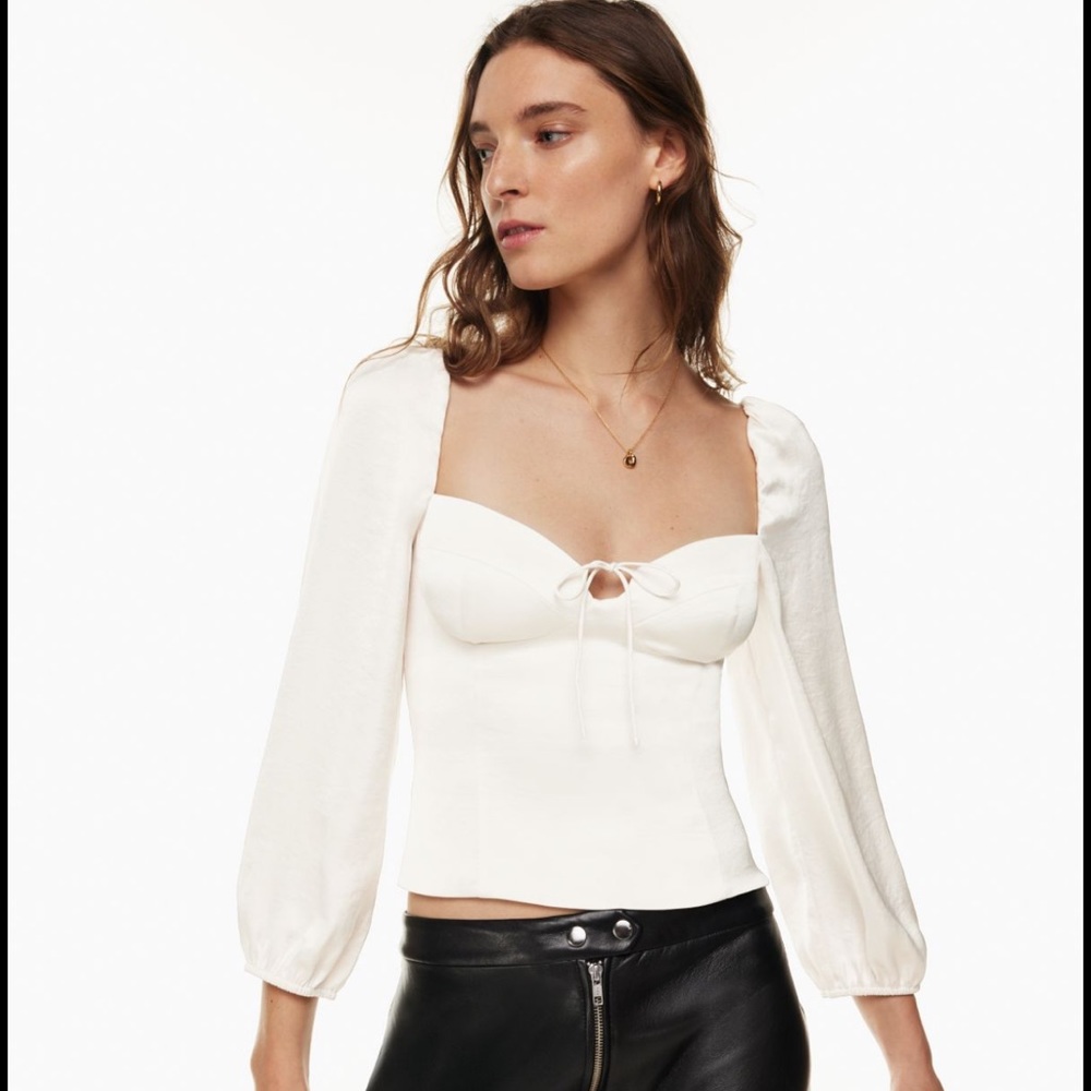 Wilfred Novella Blouse in Light Birch Size Extra Large Aritzia